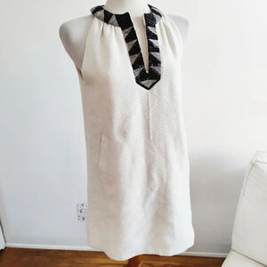 Jenny Han Tunic Dress /Beaded Neckline / Lined / Size Medium